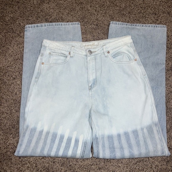 Cooper flash highrise skate wide leg ombre jeans sz 8 Fast Shipping - Picture 3 of 9